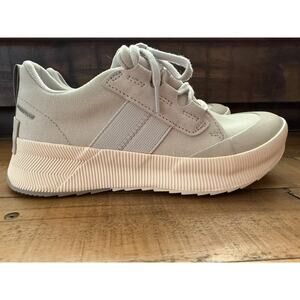 Sorel Out N About Low Sneak Waterproof Shoes Women's Light Gray Canvas Lace Up
